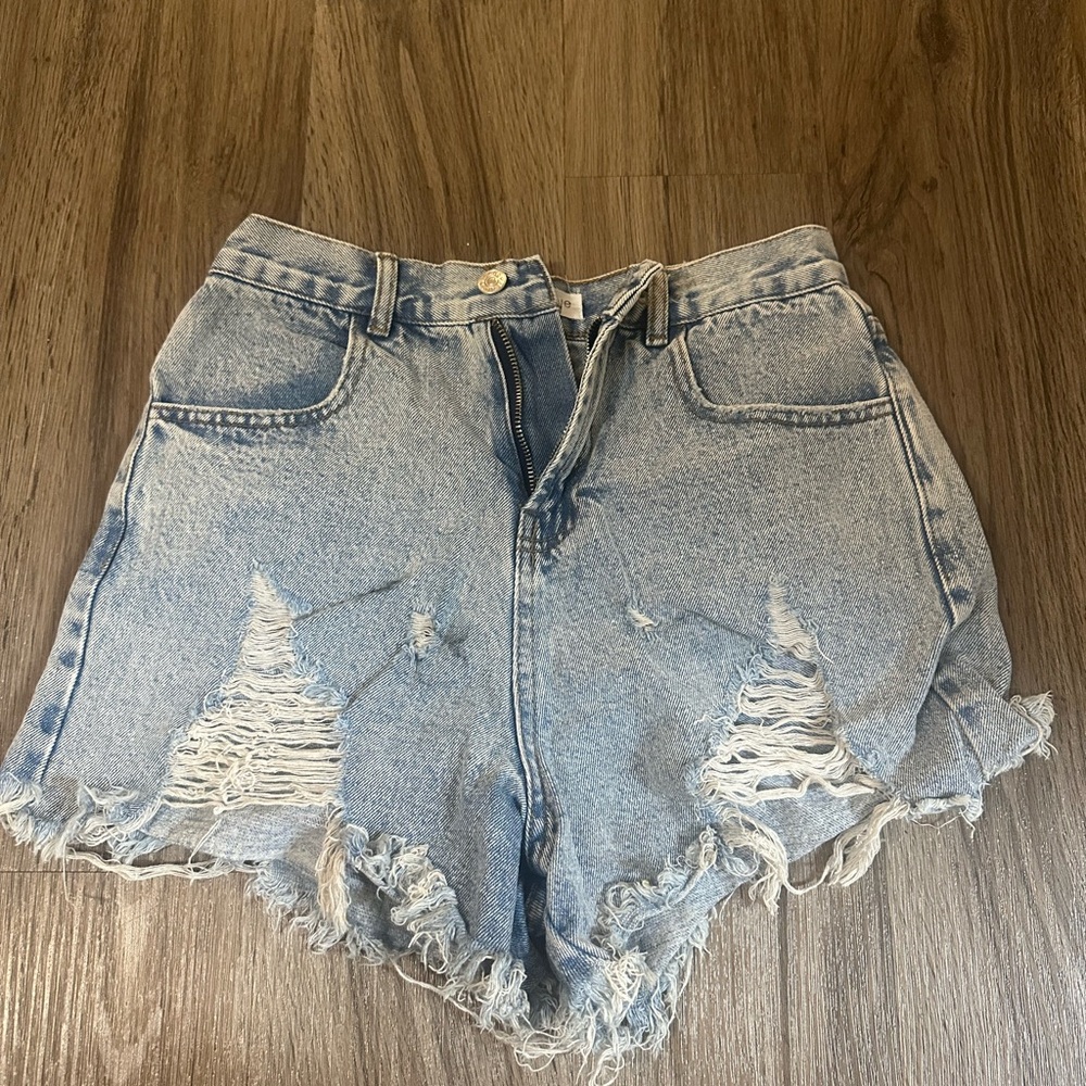 Distressed Denim Shorts